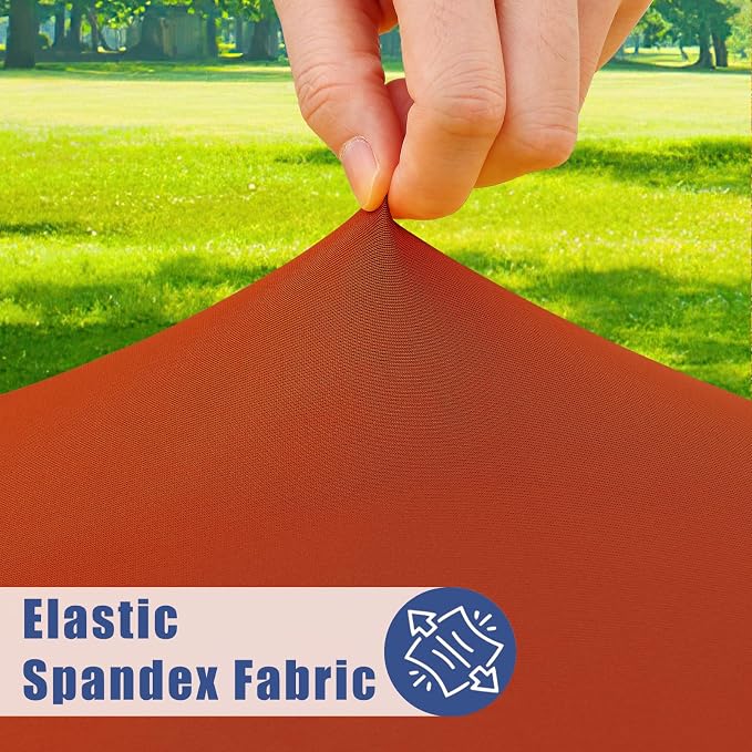 Moosfor 2 Pack Rectangle Spandex Fitted Table Cloth, 4FT Elastic Tablecloth | Washable Picnic Table Cover, Stretch Waterproof Table cloths for Party, Patio, Dining, Kitchen, 30" x 48", Rust