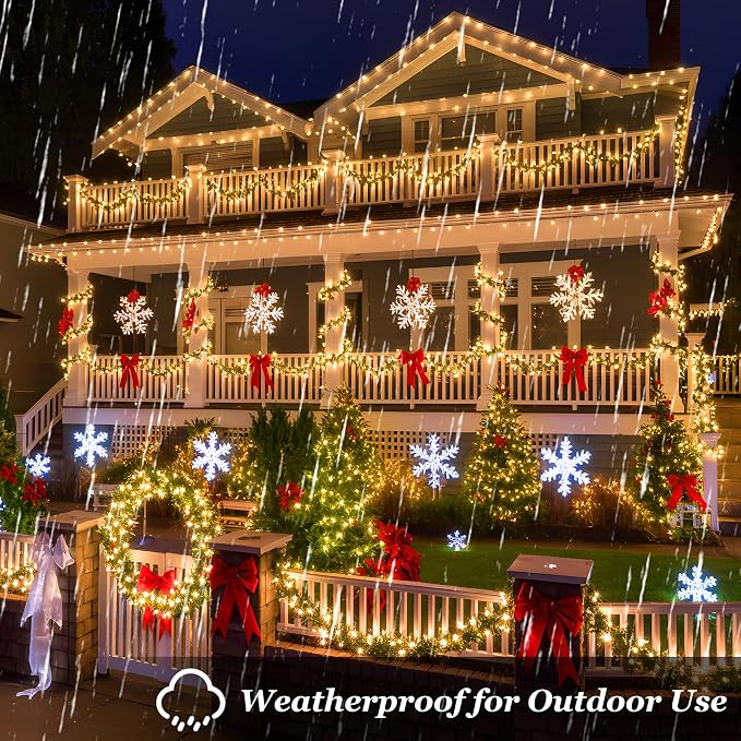 75FT 300 LED Warm White Christmas Tree String Lights | 12 Modes Dimmable, Timer Memory, IP44 Waterproof Indoor Outdoor, Safe 29V Low Voltage, Connectable Holiday Decor