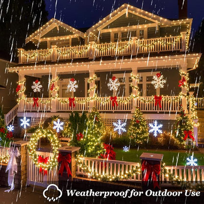 75FT 300 LED Warm White Christmas Tree String Lights | 12 Modes Dimmable, Timer Memory, IP44 Waterproof Indoor Outdoor, Safe 29V Low Voltage, Connectable Holiday Decor