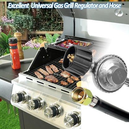 Gas Grill Regulator and Hose,Propane Hose with Regulator Replacement for Weber, Blackstone, Nexgrill, Fire Pit, Most LP Gas Grills (3ft)
