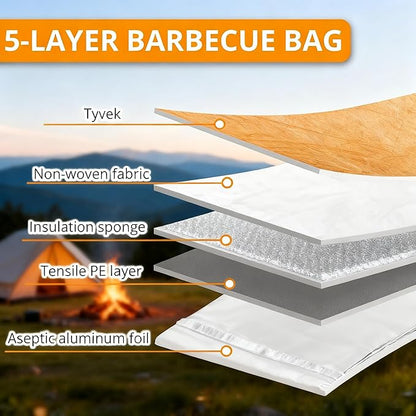 BBQ Blanket for Resting Meat,21inch Reusable Smoker Meat Resting Blanke,Wide Mouth with Handle for Large Brisket/Beef/Pork Shoulders (Khaki)