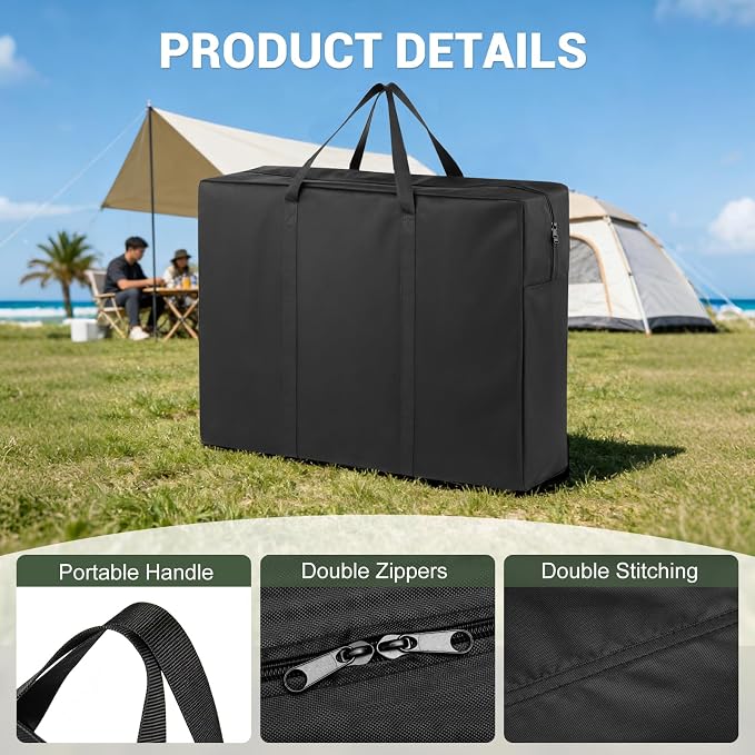 Folding Camping Kitchen Table Storage Bag for GCI-600D Table Bag | 600D Waterproof Cook Station Carry Bag for Folding Picnic/Camp Tables with Durable Zipper, 35 L x 6" W x 22" H