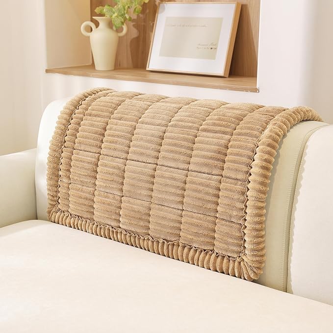 OstepDecor Couch Cover for Dogs, Washable Non Slip Sofa Cover for Pets | Soft Couch Covers for Sofa, Loveseat and Sectional, Furniture Protector Against Pet Hair & Dirt (35.4" x 35.4", Khaki)