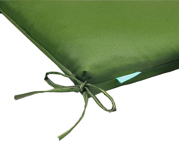 QILLOWAY Outdoor Indoor Seat Cushions, Square Foam Dining Chair Pads,All Weather, 17"x17"x3",2 Count (Green)