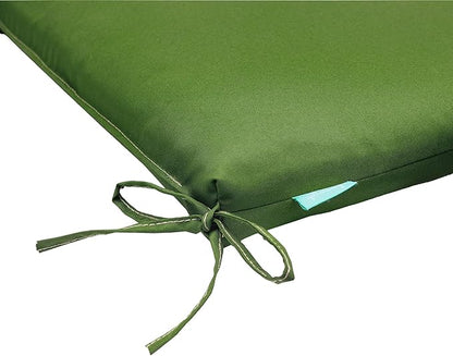 QILLOWAY Outdoor Indoor Seat Cushions, Square Foam Dining Chair Pads,All Weather, 17"x17"x3",2 Count (Green)