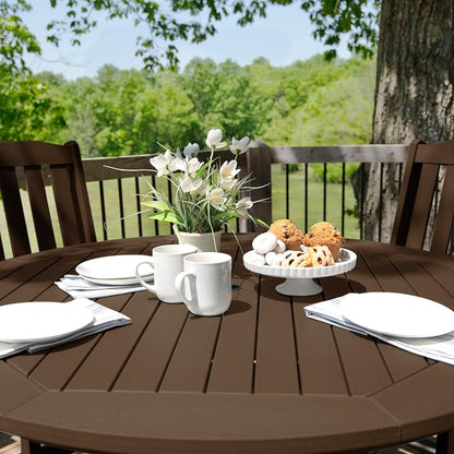 highwood AD-CNL48-ACE Lehigh 5-Piece Round Counter Height Dining Set, Weathered Acorn
