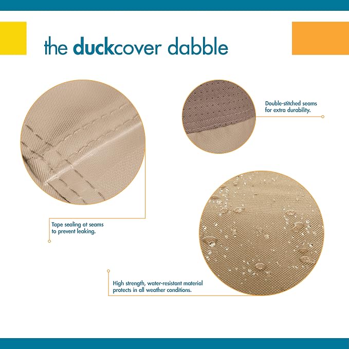 DUCKCOVERS Elegant Waterproof 72 Inch Round Patio Table & Chair Set Cover, Outdoor Table and Chair Cover