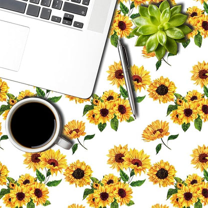 Sunflowers Table Cloth for Circle Tables 70 Inch Sun Flowers Table Cloth Perfect for Spring Home Decor Yellow Flower Waterproof Polyester Round Tablecloth for BBQ Camping Picnic Decor
