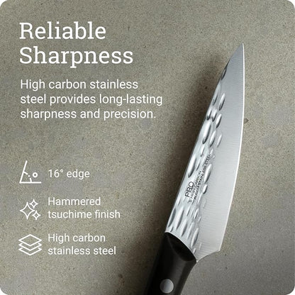 Kai PRO 3.5" Paring Knife | Hand Sharpened Vegetable & Fruit Knife, Japanese AUS6M Stainless Steel Blade, Full-Tang POM Handle