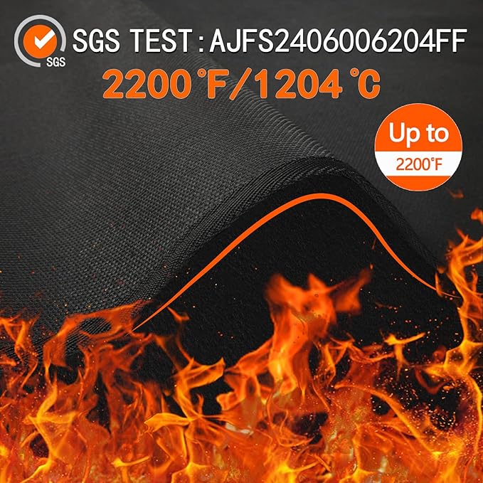 Thicking 24x31in Heat Resistant Grill Mats for Outdoor Grill 17in & 22in Blackstone Griddle to Protect Your Prep Table Grill Mat - Fire Proof & Water Proof & Oil Proof BBQ Mat Air Fryer Mat