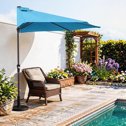 ABCCANOPY Patio Umbrella 11FT - Outdoor Half Umbrellas for Patio, Backyard, Garden, Deck (Turquoise)