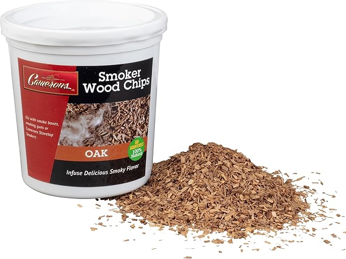 Camerons All Natural Extra Fine Oak BBQ Wood Chips for Smokers (1 Pint, 0.473 L) - Kiln Dried Wood Sawdust Shavings for Cocktail Smoking Guns, Stovetop Smokers, Smoke Boxes - Barbecue Grilling Gifts