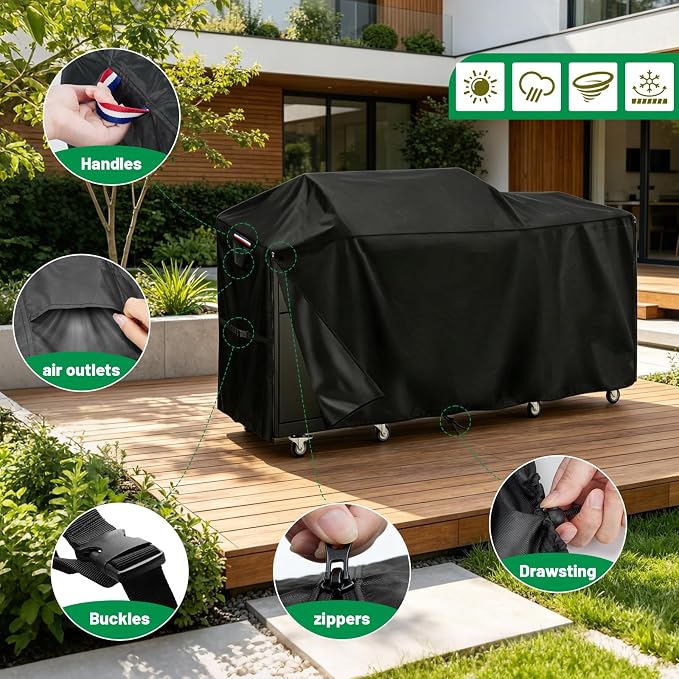82 Inch Island Grill Cover, Outdoor Kitchen BBQ Waterproof Cover | Heavy Duty Outdoor Large Island Covers for Patio BBQ, 82"L x 25"W x 50"H