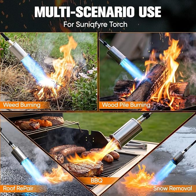 CSA Certified Propane Torch Weed Burner 2 Pack | Adjustable Flame Weed Torch with Detachable Handle&Piezo Trigger Self Igniting for Weed(Propane Tank Not Included)