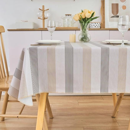 LIBERECOO Heavy Duty Vinyl Tablecloth with Flannel Backing Waterproof Oil-Proof Plastic Table Cloth Stain-Resistant Wipeable Rectangle or Square Table Cover for Indoor and Outdoor 54 x 54 Inch
