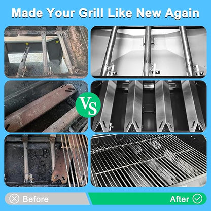 Grill Parts for Cuisinart GAS9556AS GAS9556ASO, Grill Grates & Grill Burners & Heat Tents for Cuisinart 5 Burner Gas Grill GAS9556AS