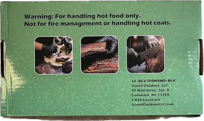 LavaLock Disposable Nitrile BBQ Gloves with Cotton Liners for Outdoor Cooking Grilling Smokers and Barbecue Competition (Medium 100 Count Black)