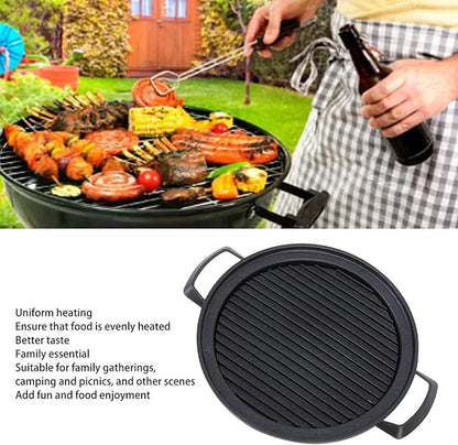 Fdit Japanese Mini Hibachi Grill, Aluminum Alloy, Family Must Have for Camping and Picnics, Multi Functional Use with Barbecue Meat, Charcoal Grilling (Large Circle)