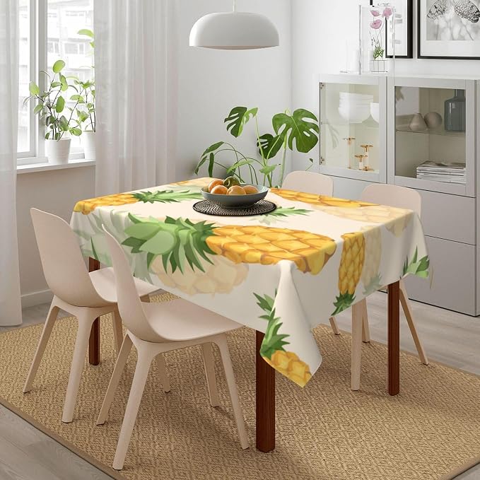 Rectangle Table Cloth,Pineapple Seamless Pattern Tablecloths Stain Resistance Water Repellent Washable Table Cover Decor for Home Kitchen Dining Party Patio Indoor and Outdoor 60"x 84"