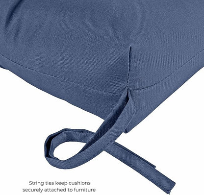 Modern Outdoor Chaise Lounge Cushion with Ties – Durable Polyester Fabric, Channel-Filled Polyfiber Insert, Removable Zippered Cover, Navy