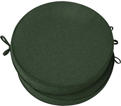 Outdoor Round Chair Cushions 18 Inch, Set of 2, Olive Green | Fade-Resistant, Water-Resistant, Bistro Chair Seat Pads for Porch Garden Balcony Patio Furniture Stools, Non-Slip Bottom