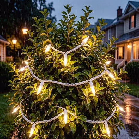 100 LED Warm White String Lights Indoor Outdoor Christmas | UL Listed Commercial Grade 35ft White Wire