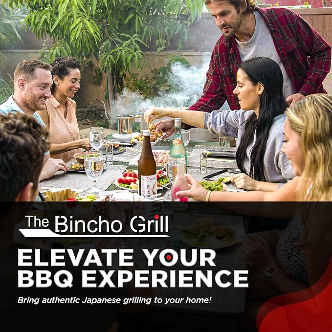The Bincho Grill Binchotan Charcoal for Japanese BBQ. Natural Hardwood High-Grade Yakitori and All Types of Grills. (9.9 lbs / 4.5 kg) Black