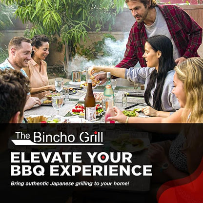 The Bincho Grill Binchotan Charcoal for Japanese BBQ. Natural Hardwood High-Grade Yakitori and All Types of Grills. (9.9 lbs / 4.5 kg) Black