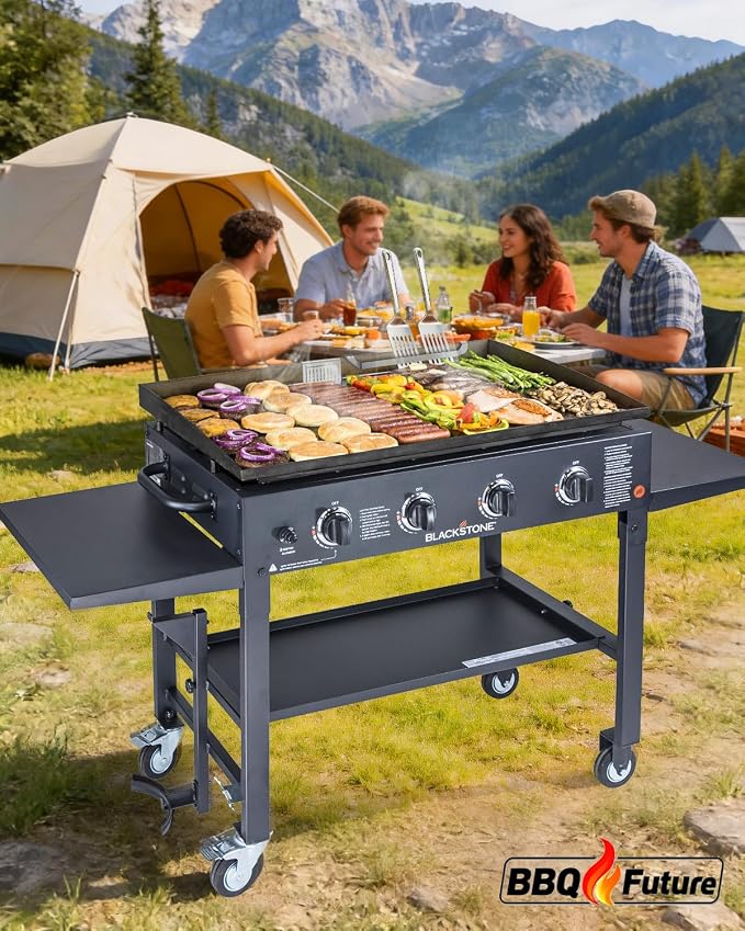 Griddle Accessories Set for Blackstone 17 22 28 36 Inch, BBQ Grill Parts | 12 Aluminum Grease Cup Liners, 10" Stainless Steel Magnetic Tool Holder, Rear Grease Gate Blocker and 4 Magnetic Hooks