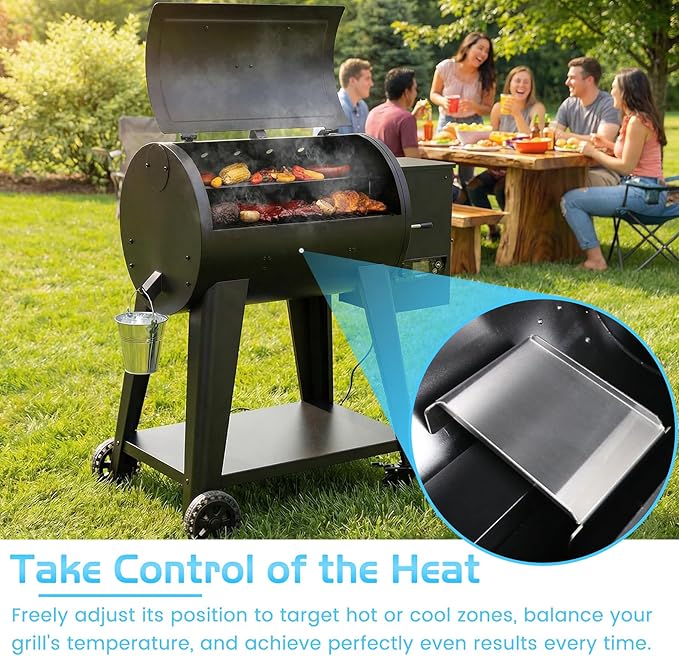 Flame Tamer for Pit Boss, Heat Deflector Diffuser Flame Baffle for Pit Boss 820 850 1000 1100 1020 700 Pellet Smoker Grill Replacement Parts Pitboss Grilling Accessory
