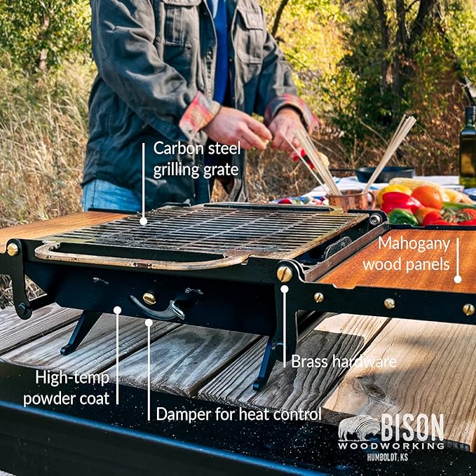 Happy Hibachi Charcoal Grill by Bison Woodworking Humboldt KS