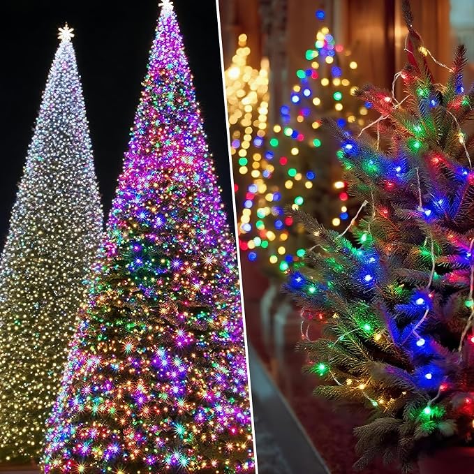 Solar String Lights Outdoor Waterproof 2 Pack Total 66ft 200LED 8 Modes Twinkle Lights Solar Fairy Lights for Patio, Garden Yard Party Wedding Tree Christmas Halloween Decoration, Multicolor