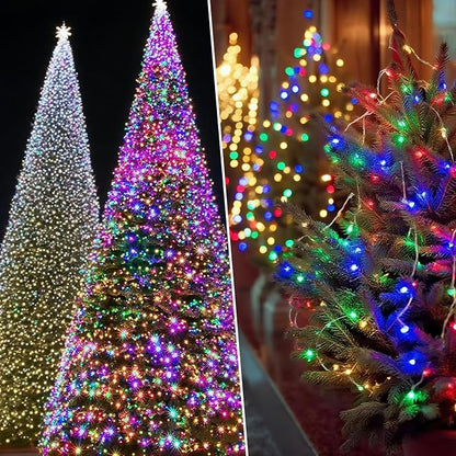 Solar String Lights Outdoor Waterproof 33ft 100LED 8 Modes Twinkle Lights Solar Fairy Lights for Patio, Garden Yard Party Wedding Tree Christmas Halloween Decoration, Multicolor