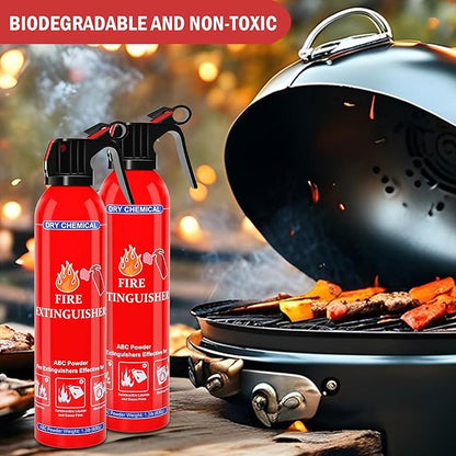 6 Pack ABC Dry Chemical Fire Extinguisher - Portable Fire Spray with Mounting Bracket for Home Kitchen Car Boat RV & Business - Compact Non-Toxic Safety Device
