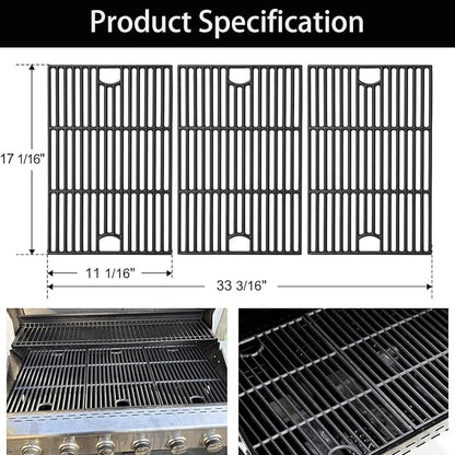 Criditpid Grill Replacement Parts for Nexgrill 720-0882A 720-0882AE 730-0882 730-0882AE, Grill Heat Plates, Burner Tubes, Igniter & Cast Iron Grates for Nexgrill Evolution Infrared Plus 5-Burner Grill
