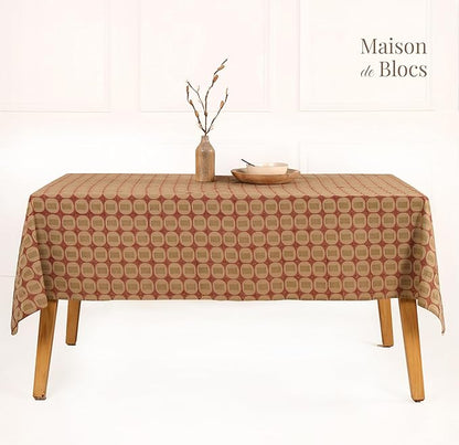 100% Cotton Hand Block Printed, Tablecloth for Kitchen, Dining, Table Cover for Parties, Chritmas, Weddings, Barbecues and Summer picnics Table Cloth
