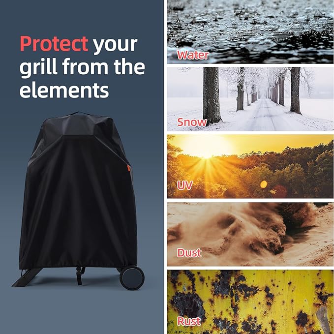 Waterproof Cover for Ninja Woodfire Outdoor Grill on XSKSTAND Woodfire Collapsible Stand, Outdoor Grill Accessories for Ninja Wood Fire Smoker OG300/700 Series (Cover Only)