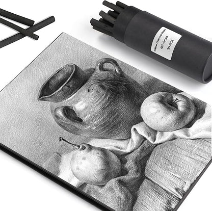 MyLifeUNIT Vine Charcoal Sticks, Willow Sketch Charcoal Pencils for Drawing, Pack of 25 (7-9 MM Dia)