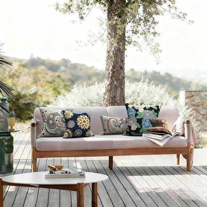 LVTXIII Outdoor Pillow Covers 20x20 Inch, 2 Pack Large Square Throw Pillow Cases, Fade-Resistant Cushion Covers for Patio Furniture Sofa, Garden Porch, Sketch Peony