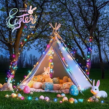 JMEXSUSS 200 LED 66ft Pastel Christmas Lights, Easter String Lights Plug in | Connectable, 8 Modes, Waterproof, Pastel String Lights for Spring Bedroom Window Tree Room Indoor Outdoor Easter Decor