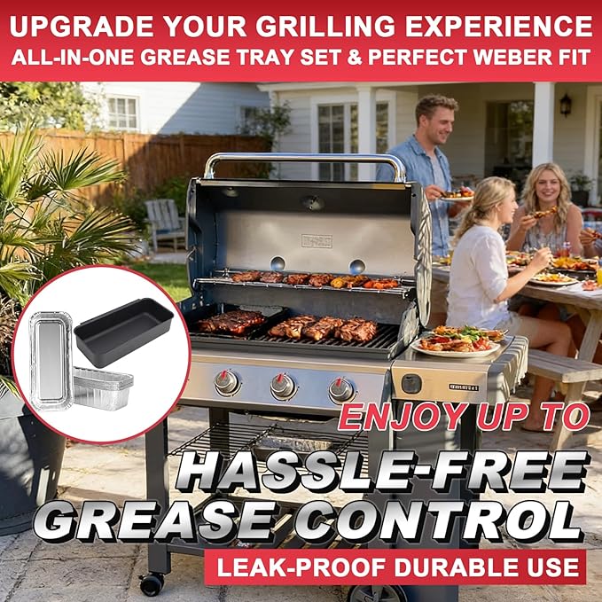 70379 Catch Pan Kit for Weber Summit 400/600, Genesis II & Genesis II LX 400 & 600 Series Grills(2016+) Drip Pan, 6498 6417 Grease Catcher Pans for Weber Searwood 600 SmokeFire EX4/EX6 Series 10 PCS
