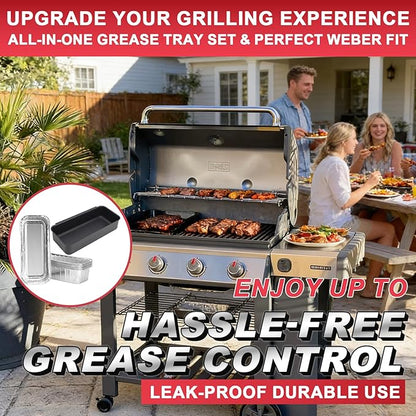 70379 Catch Pan Kit for Weber Summit 400/600, Genesis II & Genesis II LX 400 & 600 Series Grills(2016+) Drip Pan, 6498 6417 Grease Catcher Pans for Weber Searwood 600 SmokeFire EX4/EX6 Series 10 PCS
