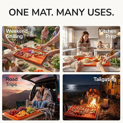 28" Silicone Griddle Mat for Blackstone, Upgraded Full-Coverage Griddle Protector for Flat Top Grill, Heavy Duty Food-Grade Silicone Grill Mat, Protective Griddle Cover for Dirt, Rust & Debris
