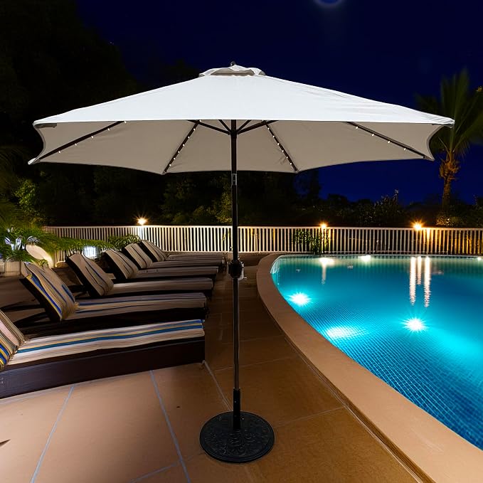9 ft Umbrella with Antique White Color Polyester Cover