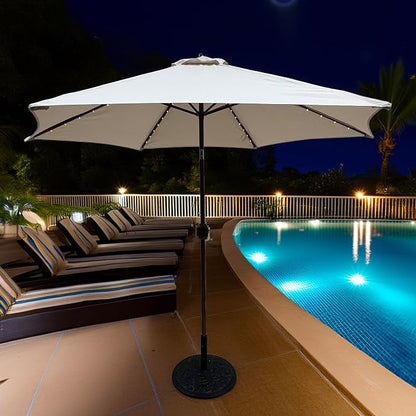 9 ft Umbrella with Antique White Color Polyester Cover