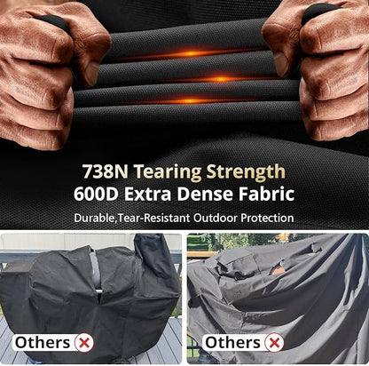 PasWith Grill Cover for Pit Boss 820 Deluxe/Pro 850,[900D Strong Tear-Resistant] Rip-Proof Pellet Smoker Cover for Pitboss,Waterproof Grill Cover for Pit Boss Pro Series 820/850,Competition 820/850