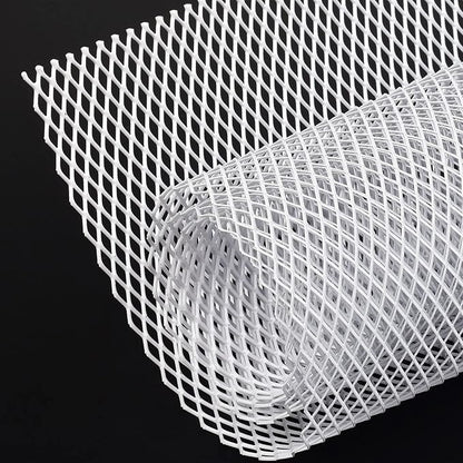 AggAuto Universal 40"x13" Car Grill Mesh 6x12mm Rhombic Hole White | Aluminum Alloy Automotive Grille Insert Bumper, One of the Most Multifunctional Shape Grids 100x33cm