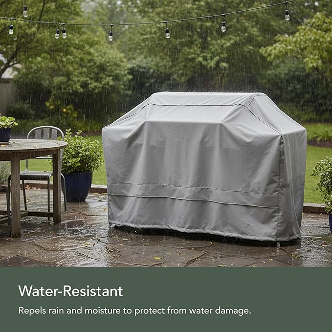 Covermates Island Grill Cover - Rip-Resistant Water-Resistant All-Weather Outdoor BBQ Cover with Mesh Vents, Heavy-Duty 600D Polyester Protection for Large Island Grills, 110 Inch, Ripstop Grey