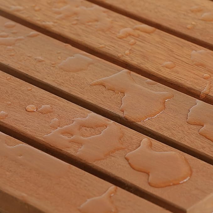 Furinno TIOMAN Patio Table, Outdoor Side Table, Patio End Table, Coffee Table in Teak Oil, for Patio, Garden, Porch, Natural