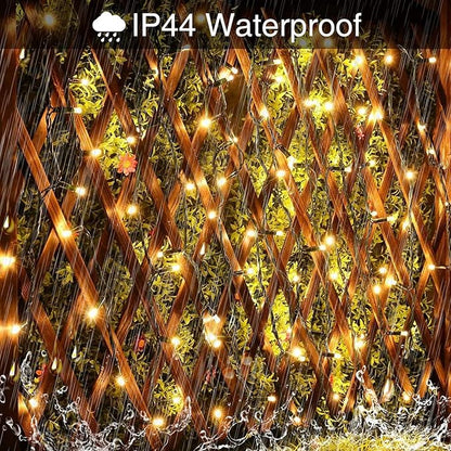 JMEXSUSS 300 LED Warm White Christmas Tree Lights Plug in | 8 Modes, Indoor Outdoor Use, Waterproof, Green Wire Christmas String Lights for Tree Yard Garden Patio Xmas Decor